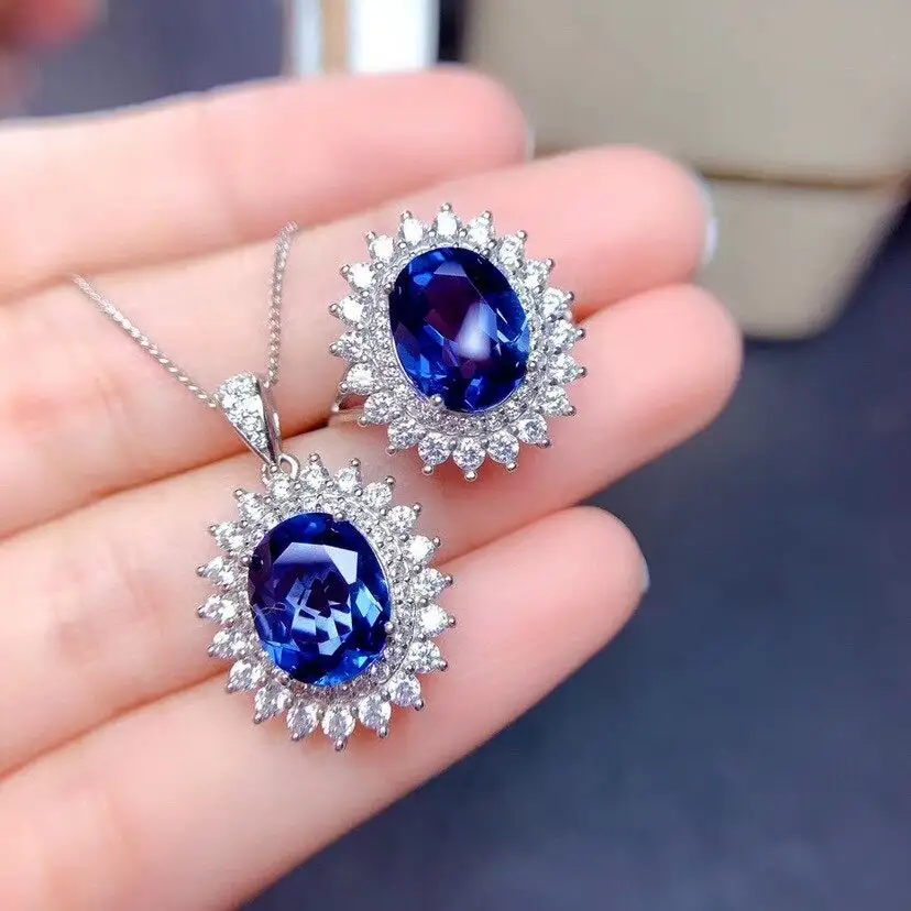 Crystal Pendant Ring Jewelry Set