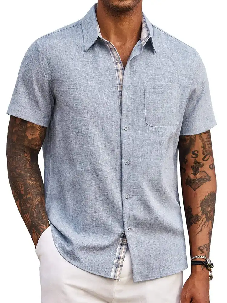 Plaid Collar Detail Shirt