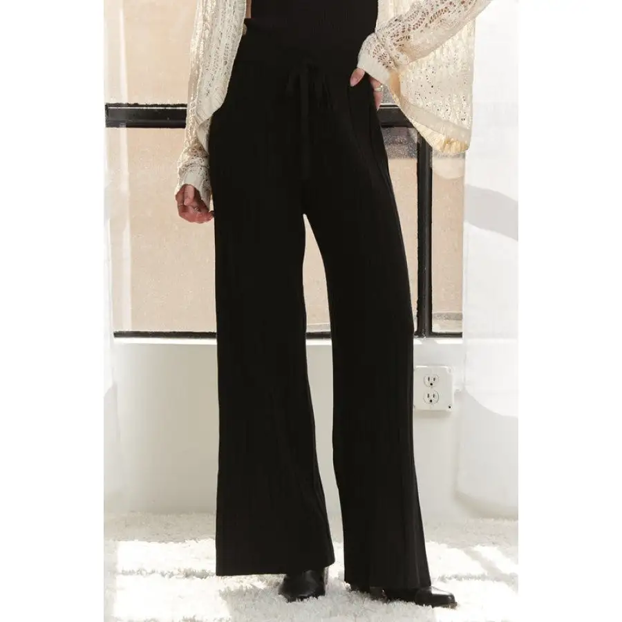 Adora Tied Wide Leg Knit Pants