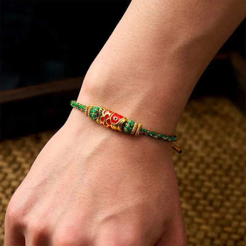 Koi Fish Hand Woven String Bracelet