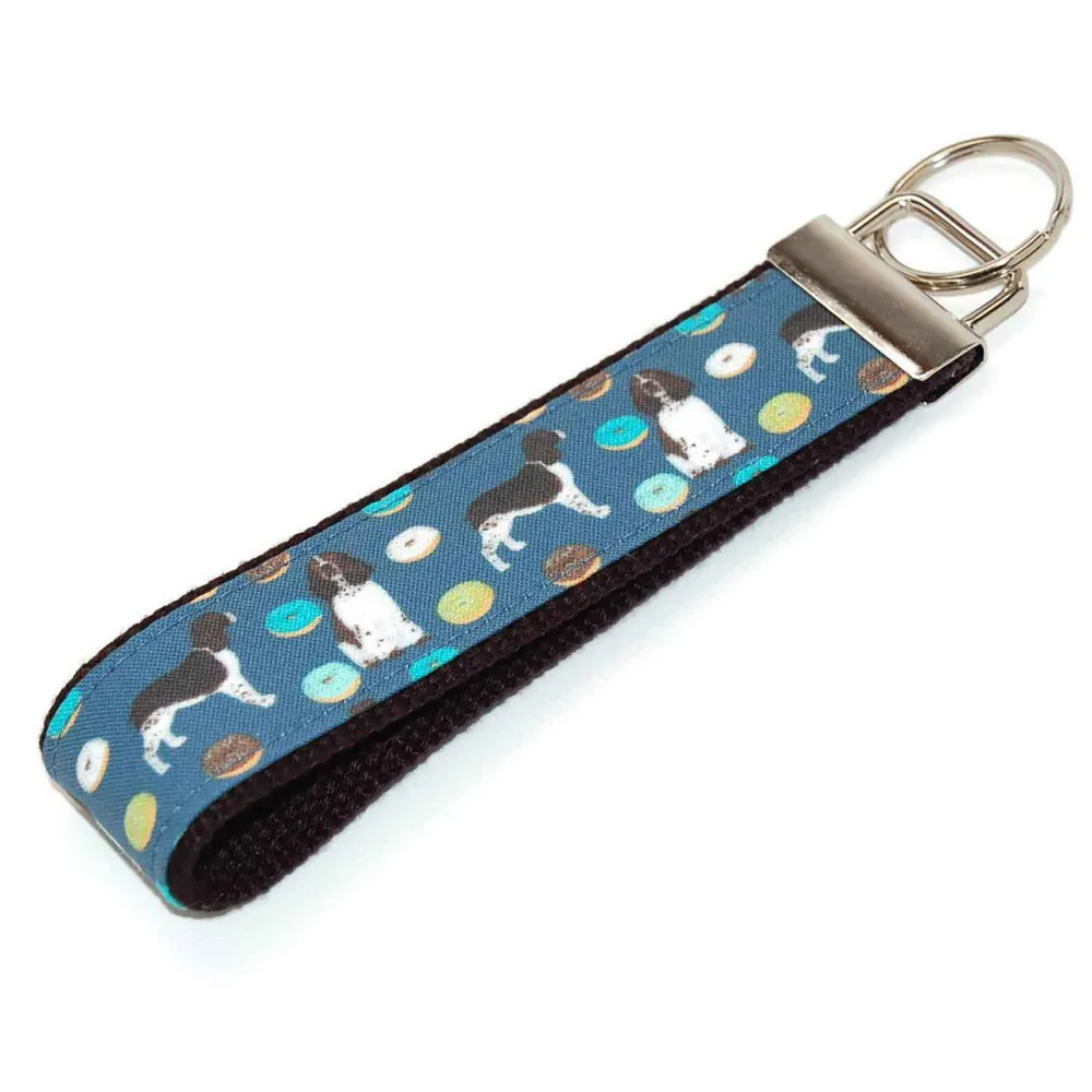 Springer Spaniel Donut Modern Keychain