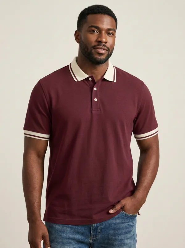 Men's Modern Weekend Contrast Collar Polo Shirt