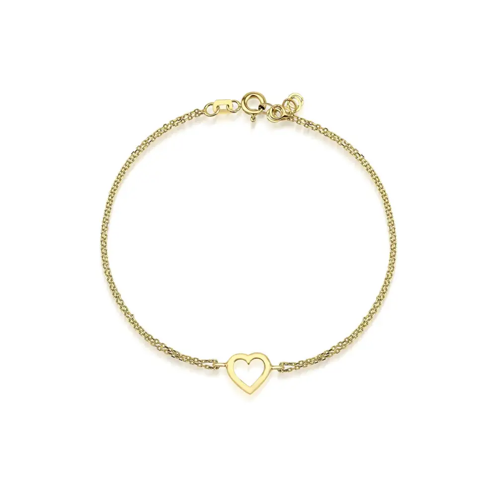 Gold Open Heart Bracelet