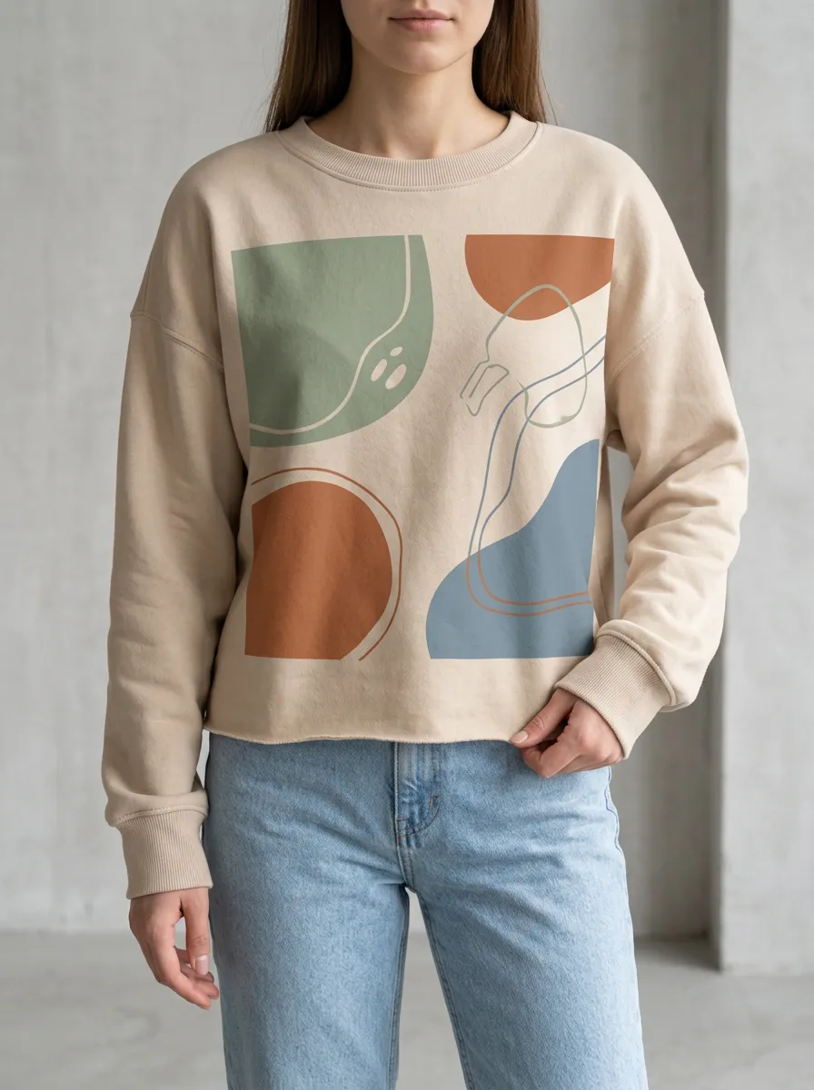 Versatile Crewneck Relaxed Sweatshirt