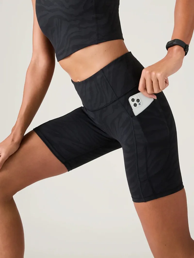 Blue Patterned Biker Shorts For Vibrant Active Style