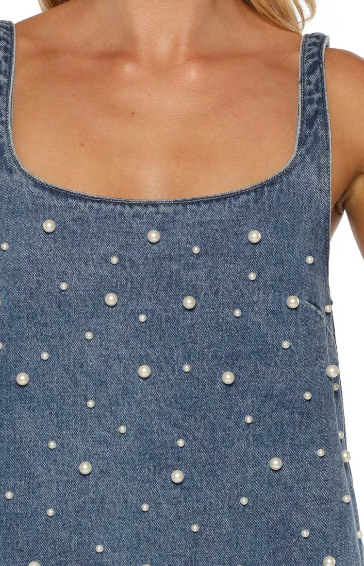 Pearl Detail Mini Dress