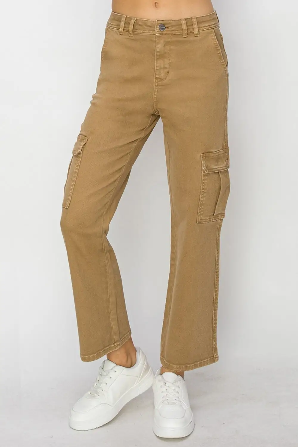 Soft High Waist Cargo Denim Jeans