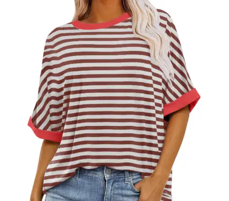 Striped Crewneck Short Sleeve Pullover