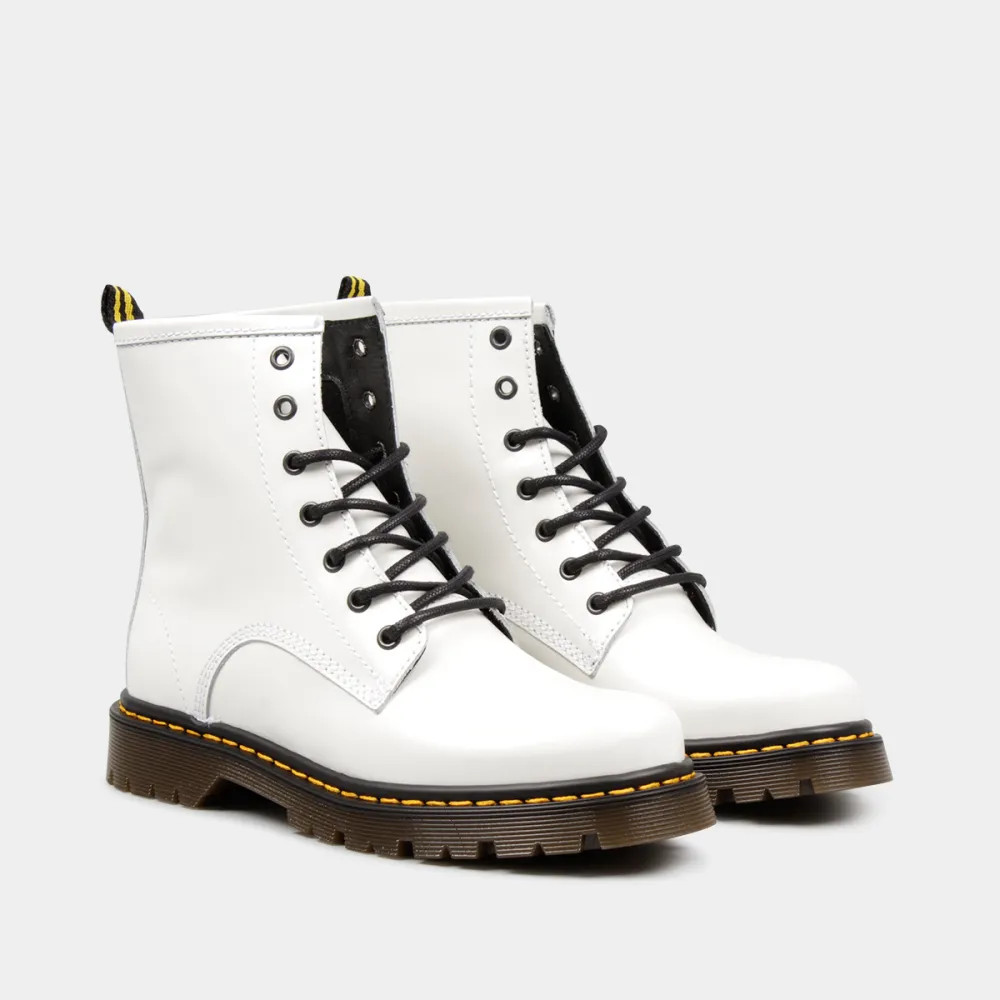 Refined Leather Combat Lace Up Ankle Boots