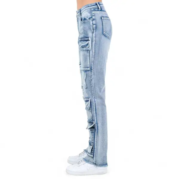 Women's Multi Pocket Washed Cargo Pants