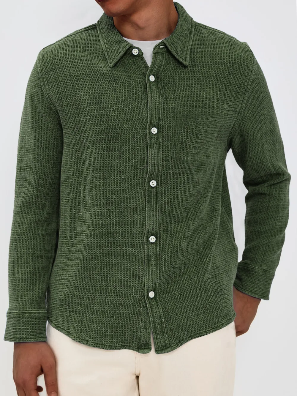 Everyday Textured Knit Long Sleeve Shirt