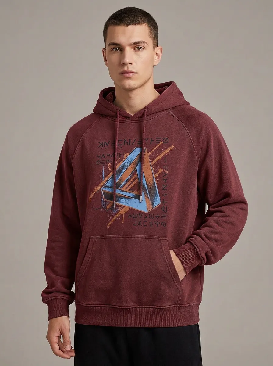 Unisex Geometric Triangle Sci-Fi Symbol Hoodie