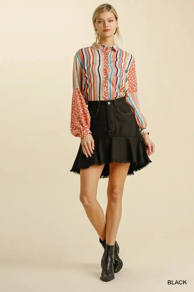 Linen Blend Cotton Skirt