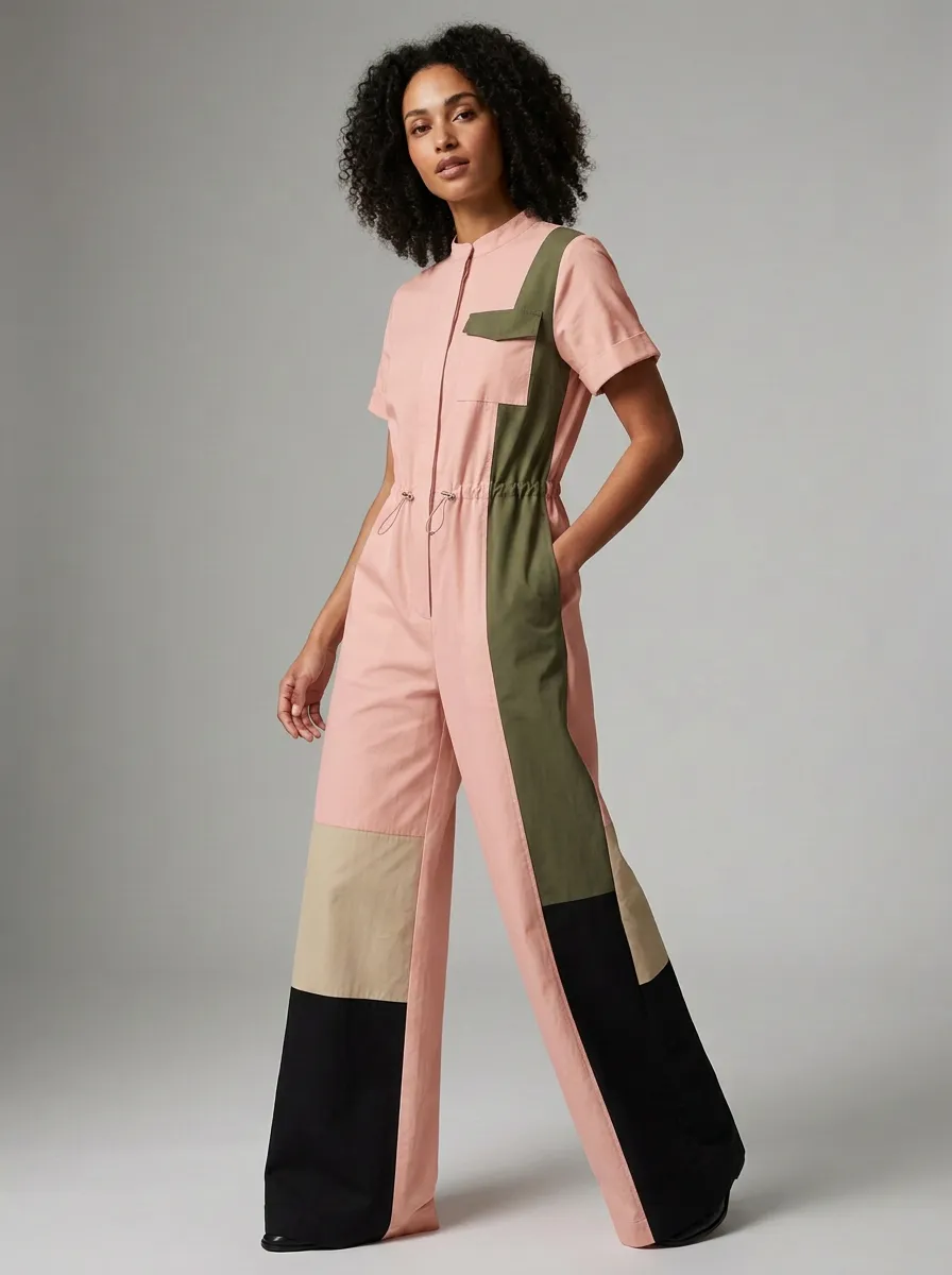 Women's Marin Patchwork Colorblock Graphic Jumpsuit