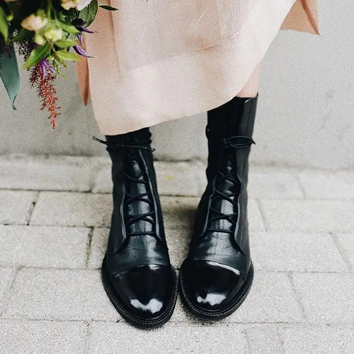 Leather Lace Up Ankle Everyday Boots