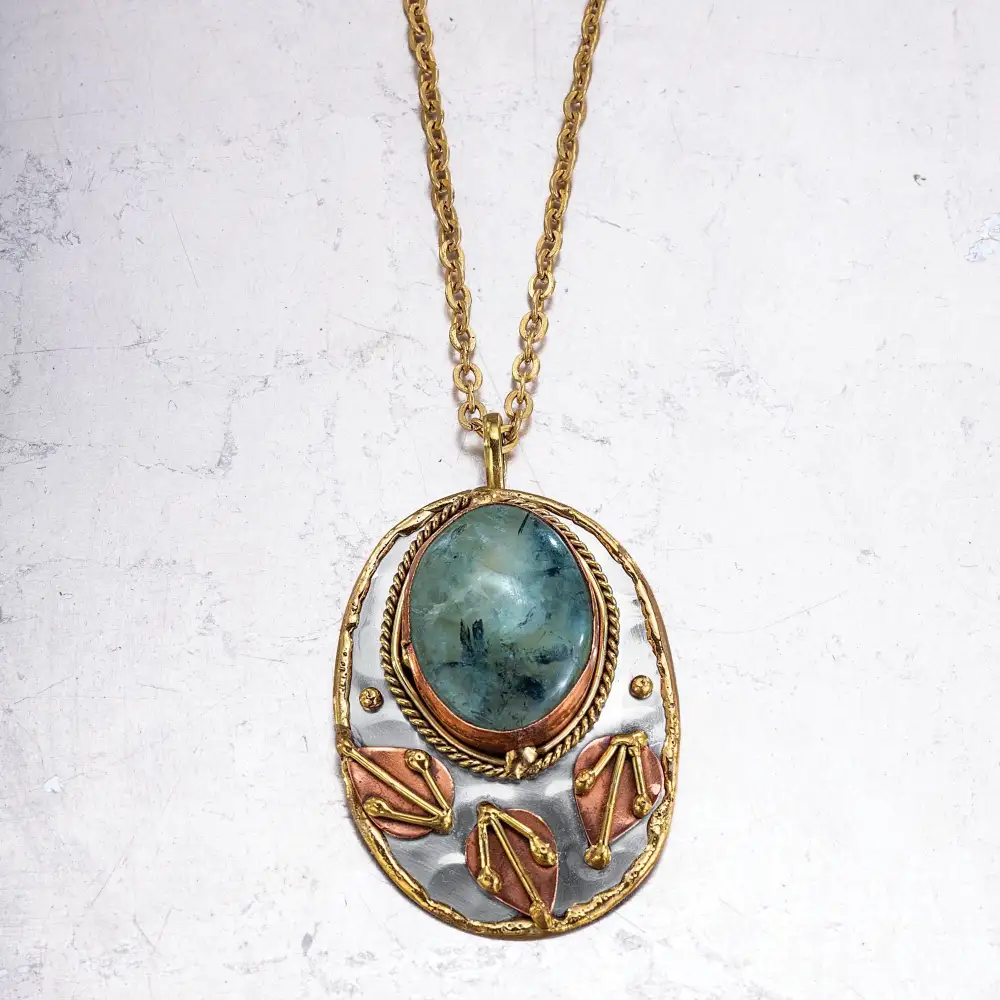 Agate Heart Pendant Necklace