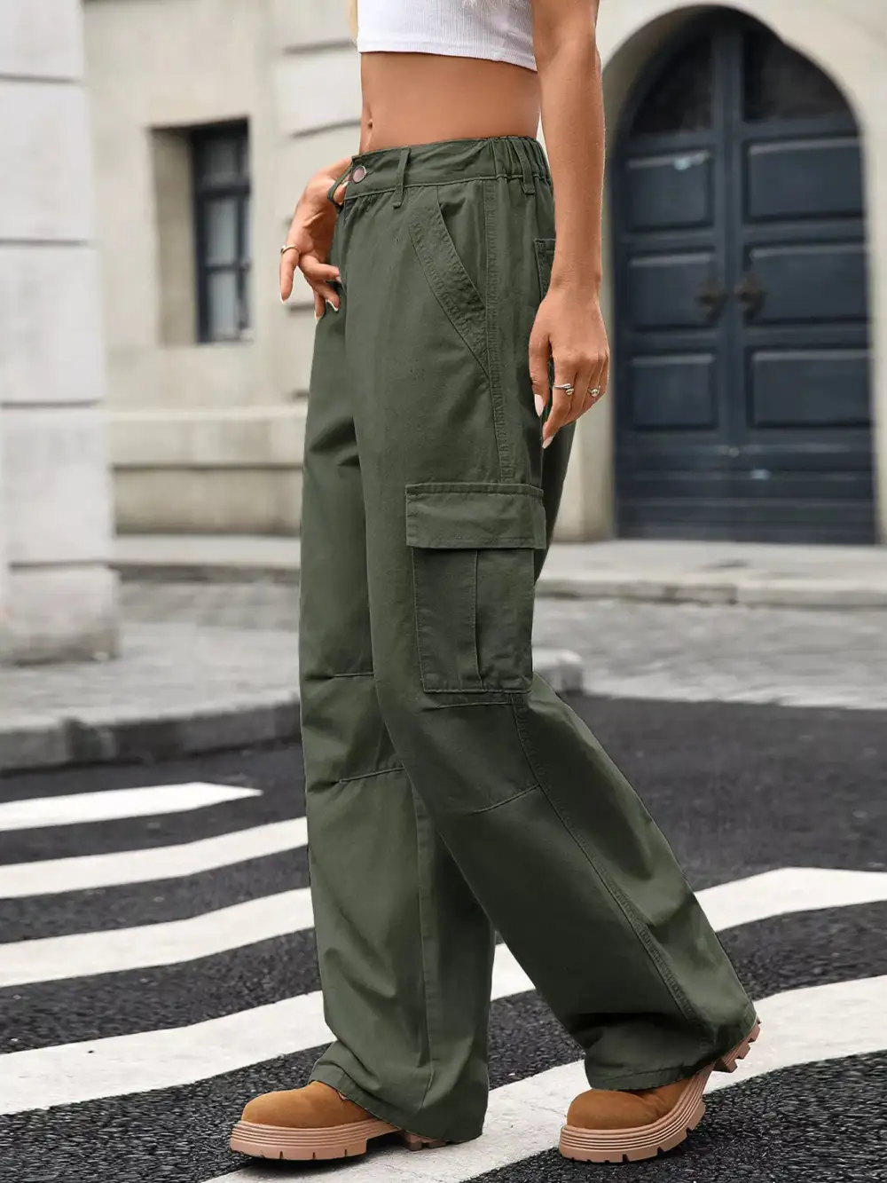 Polished Cargo Denim Jeans