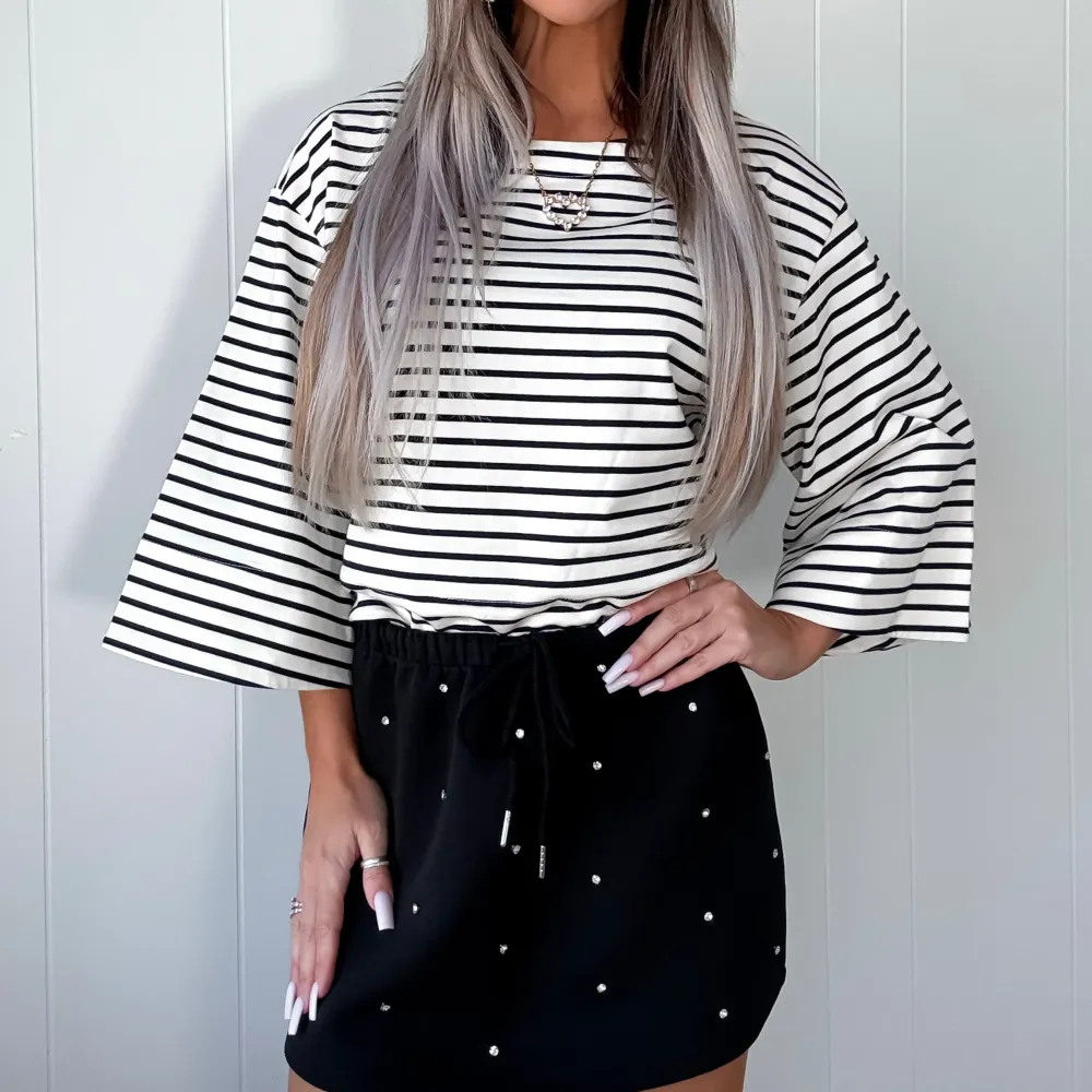 Modern Striped Woven Top