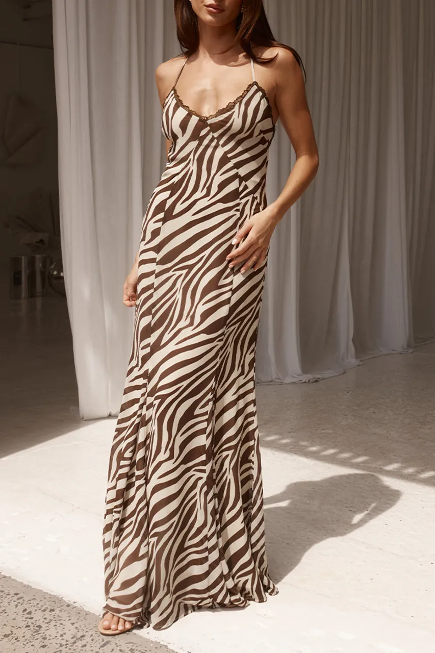 Spaghetti Strap Printed Maxi Dress