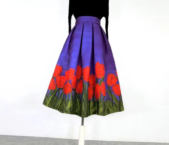 Lightweight Textured High Waist Skirt