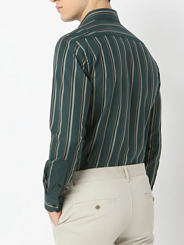 Striped Slim Fit Breathable Men's Formal Shirt