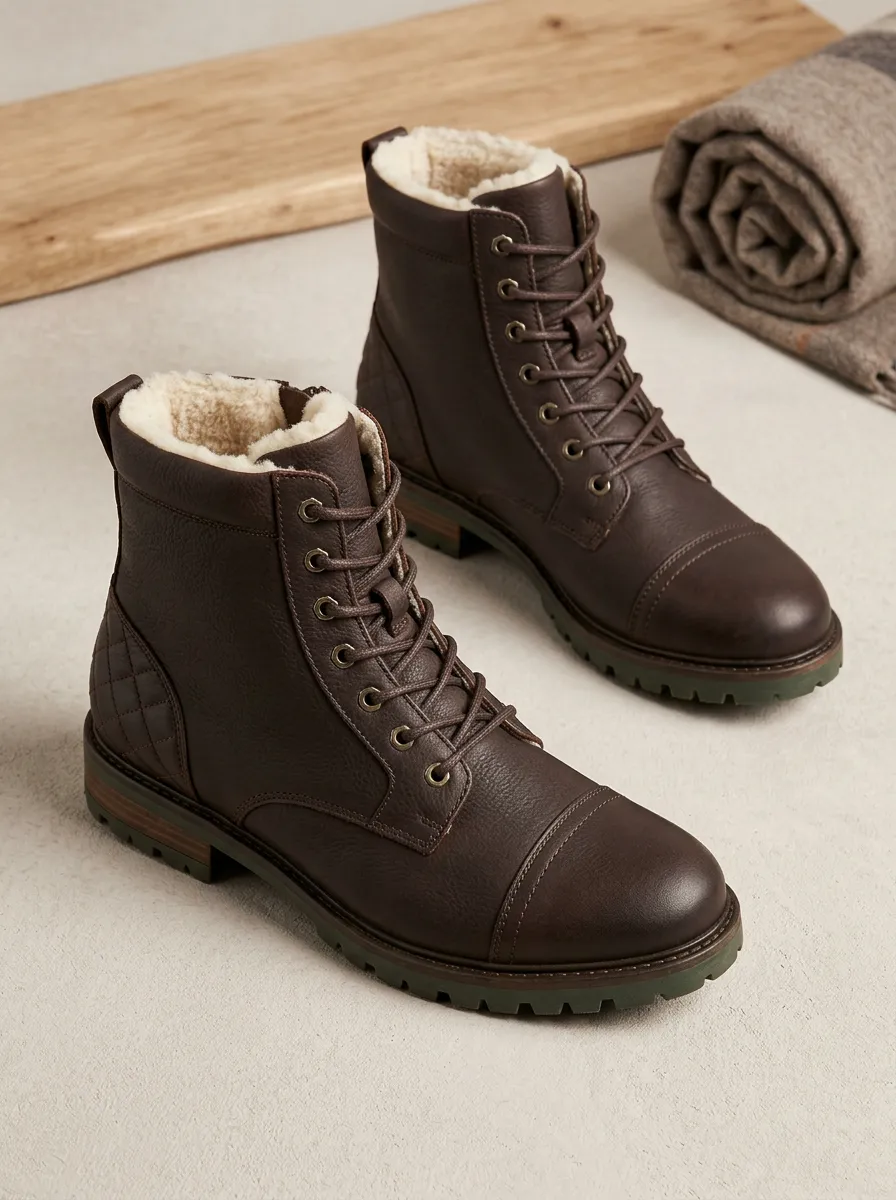 Active Faux Leather Leather Look Sport Look Unisex Warm Boots