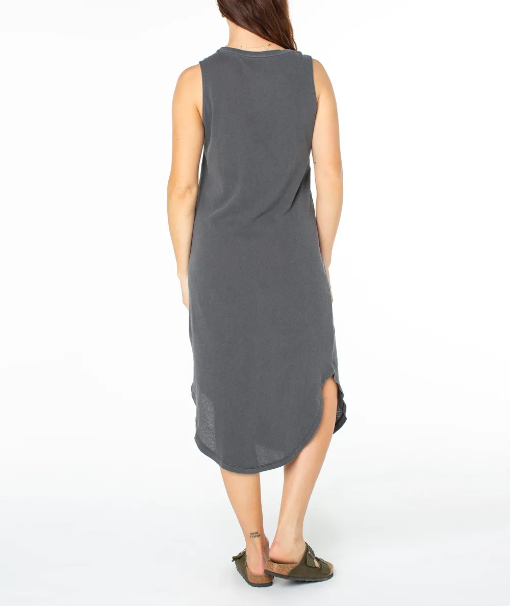 Printed Sleeveless Round-Neck Long Dress