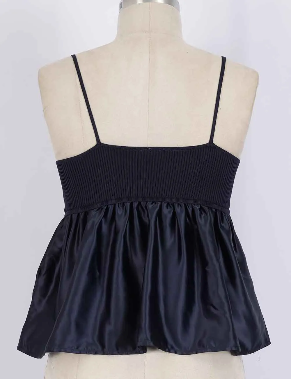 Chic Spaghetti Strap V Neck Babydoll Cami Top