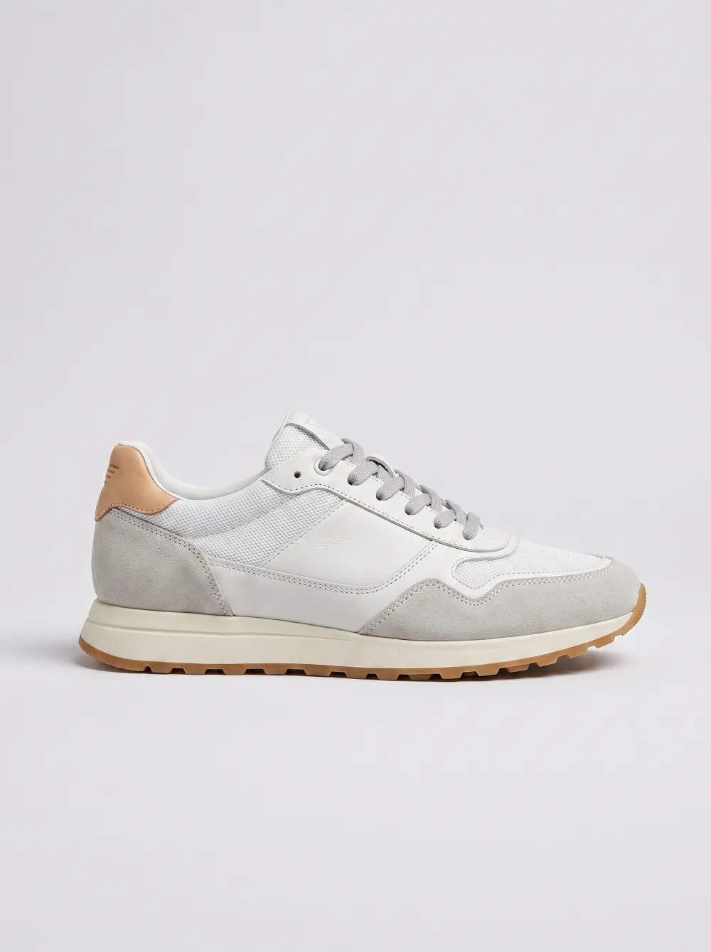 Suede-Panel Leather-Panel Athletic-Inspired Men's Athletic Sneakers