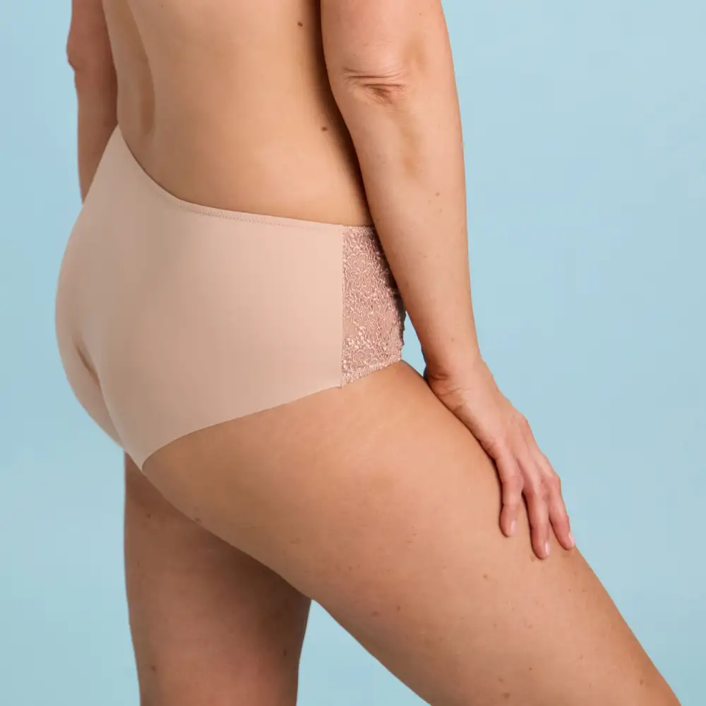 Women's Laser Cut Embroidery Mesh Cotton Brief Panty