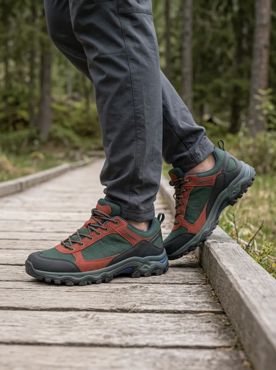 Men's Hiking Lover Colorblock Mesh Printed Shoes