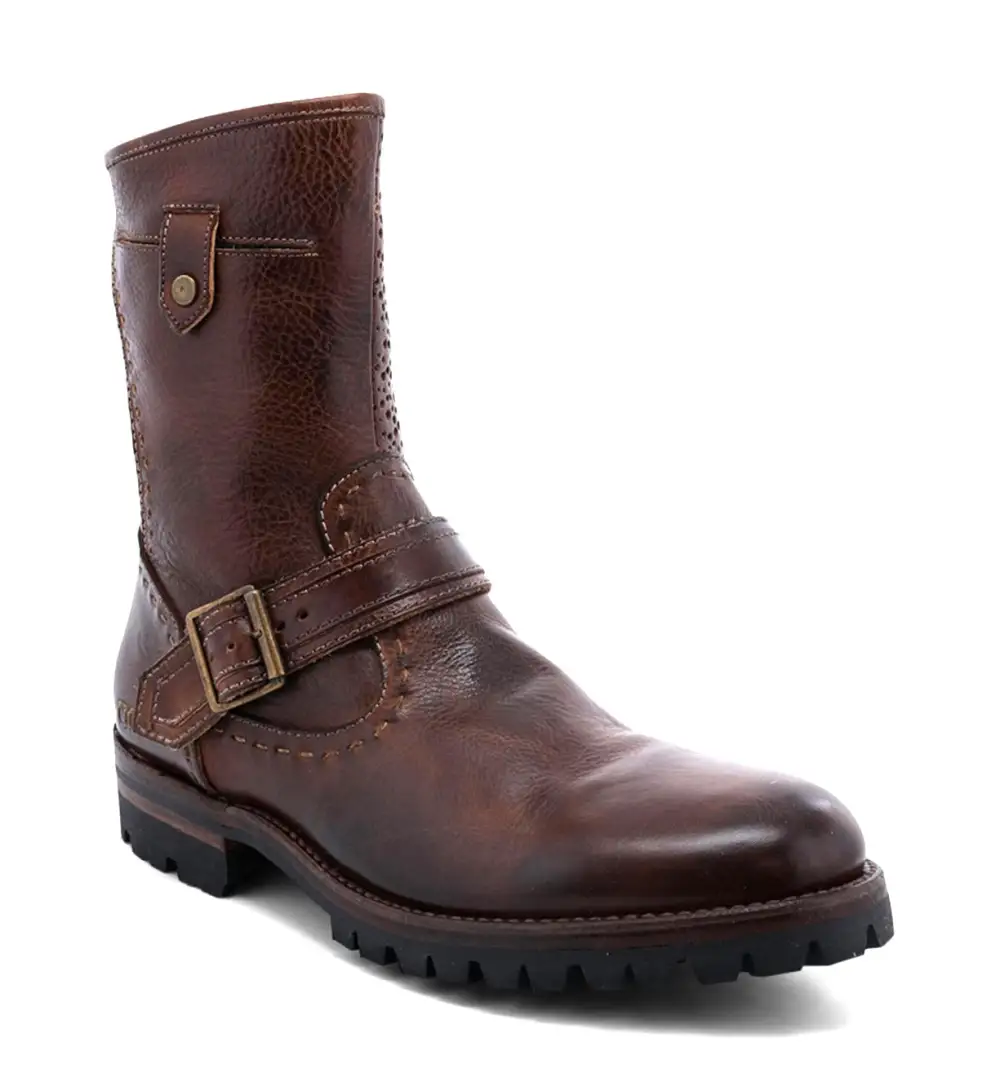 Back-Zip Perforated Moto Boots