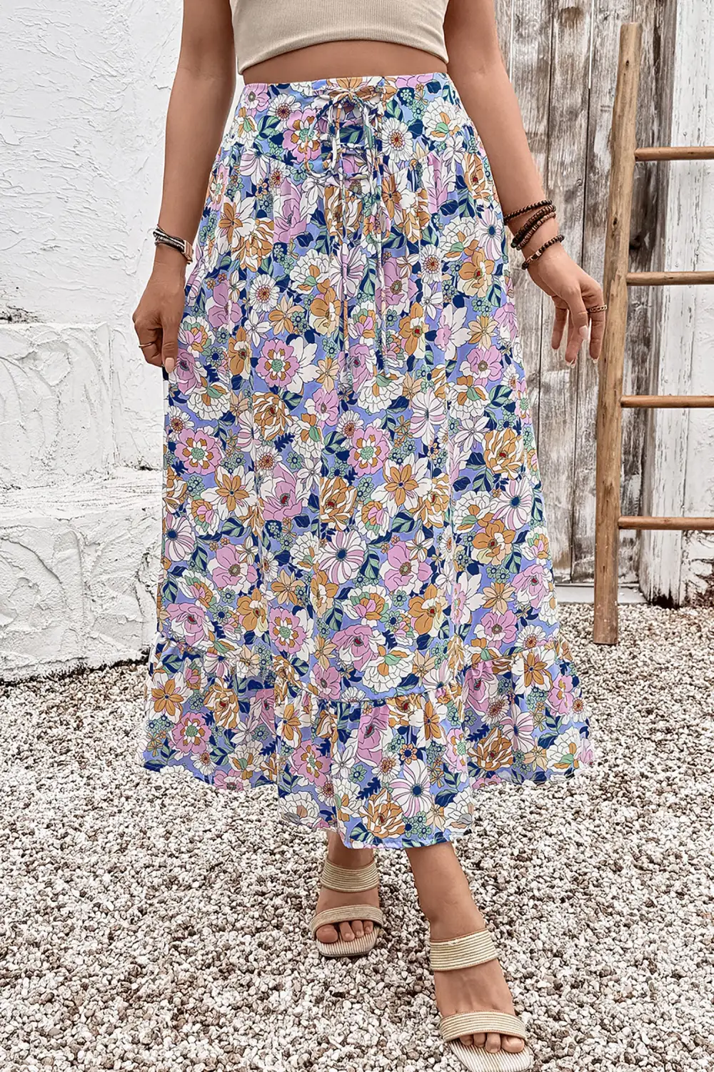 Airy Ruffle Trim Skirt