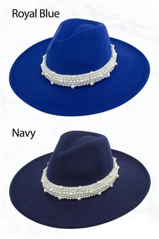 Big Brim Peach Heart Top Jazz Pearl Hat