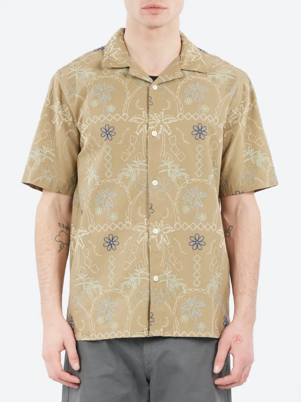 Men's Short Sleeve Straight Hem Shirt