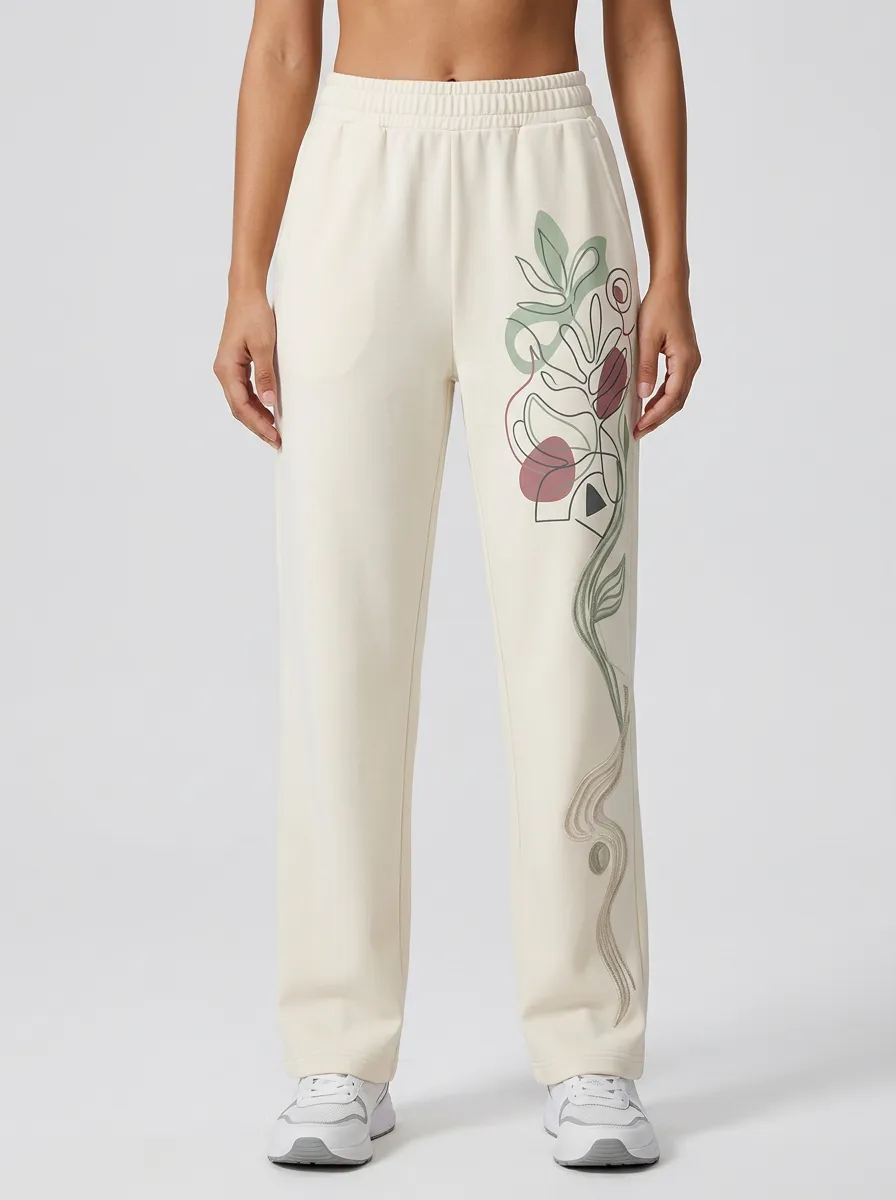 Women's Off-White Botanical Print Sweatpants