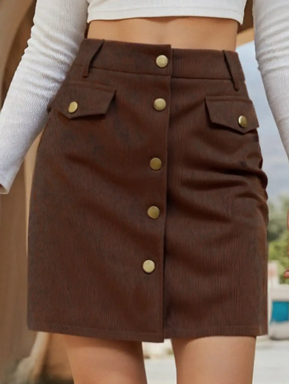Ribbed High Waist Mini Skirt