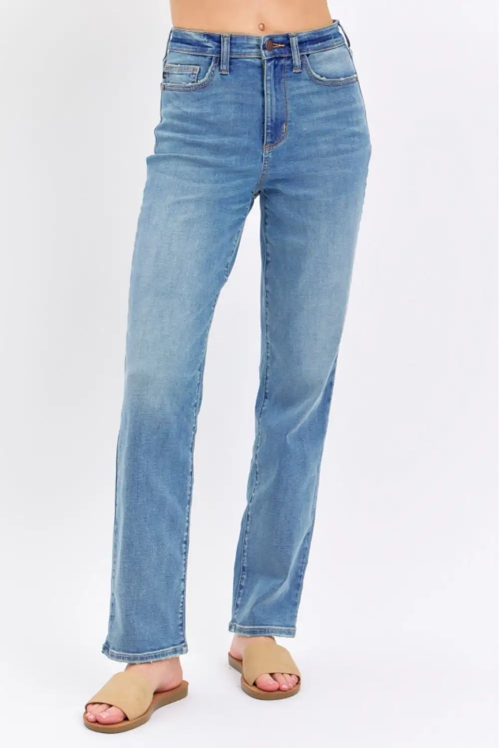 Refined High Rise Straight Leg Jeans
