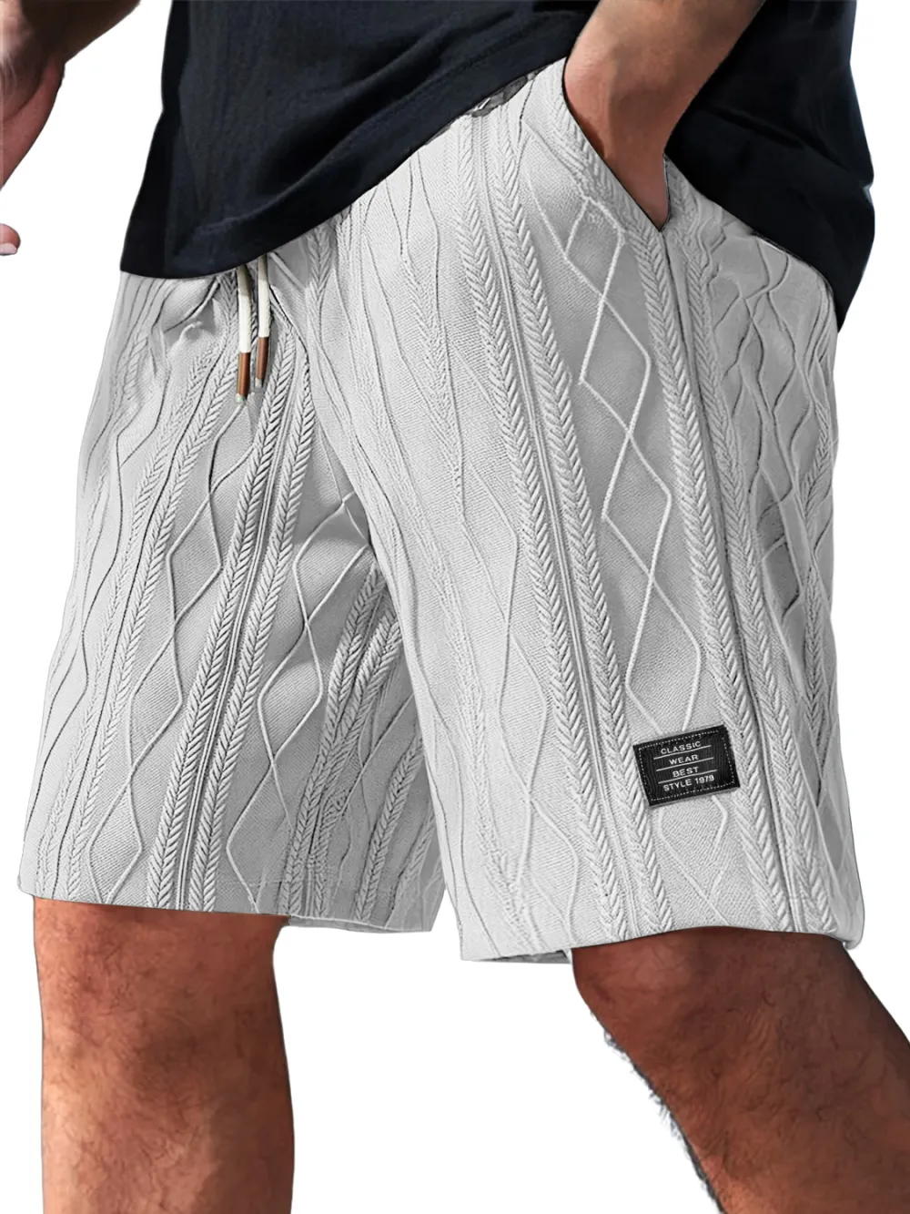 Tailored Jacquard Seamed Detail Shorts