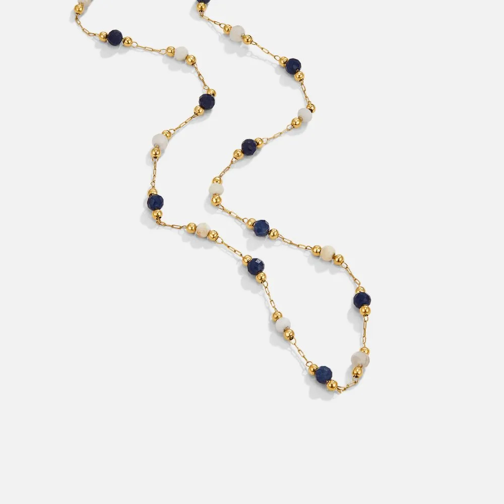 Plated Stone Bead Necklace