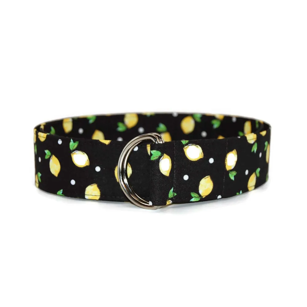 Citrus Lemon D-Ring Cotton Belt