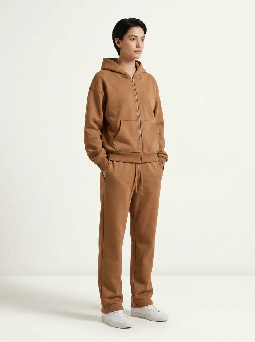 Unisex Active Hooded Zip Minimalist Jogger Set