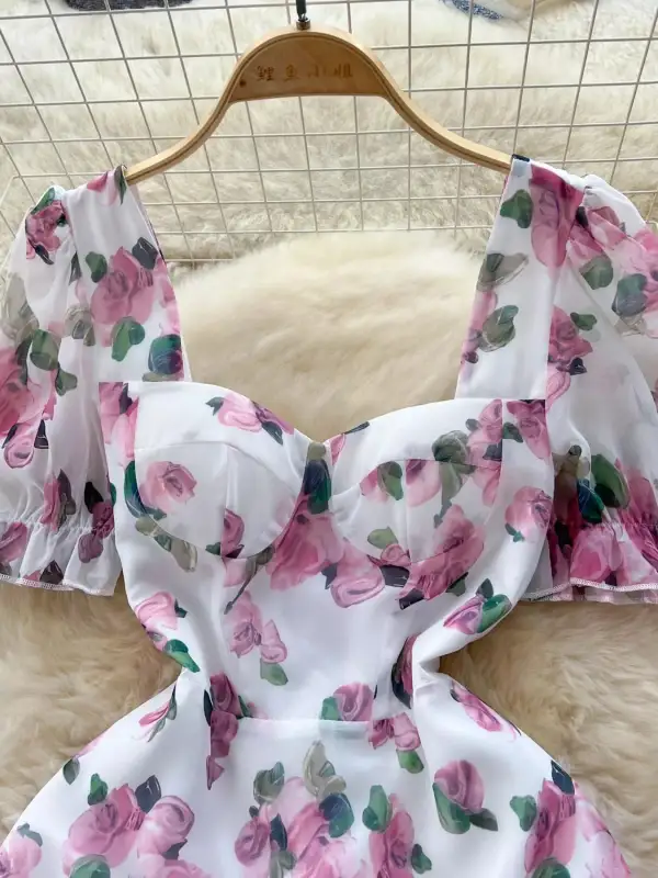 Everyday Print Ruffle Hem Midi Dress