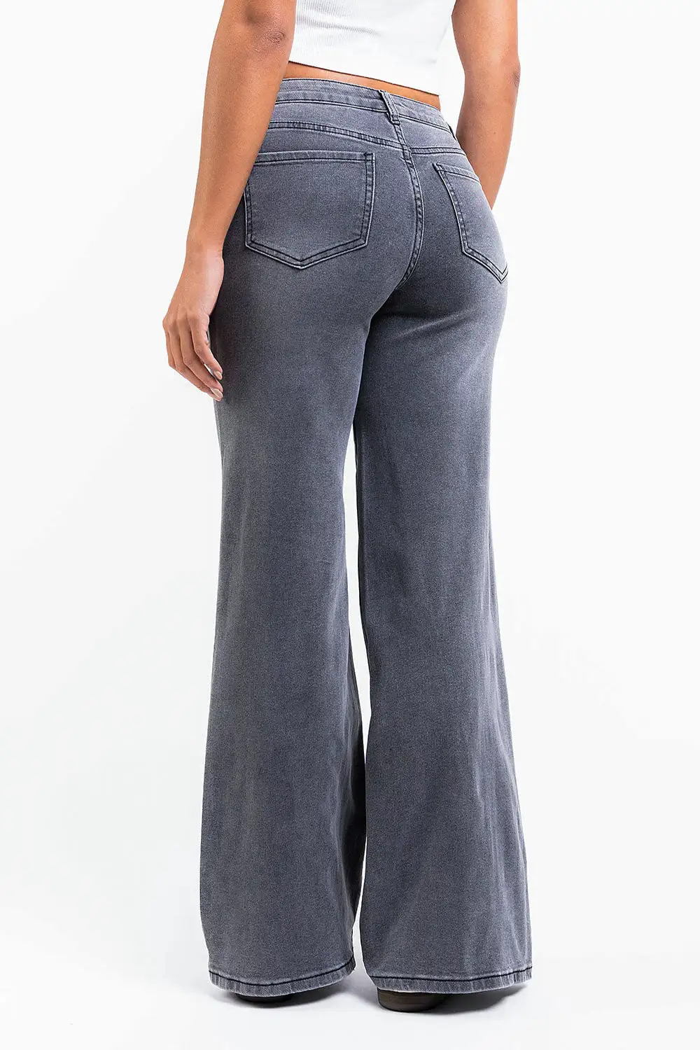 Casual Low Rise Wide Leg Jeans