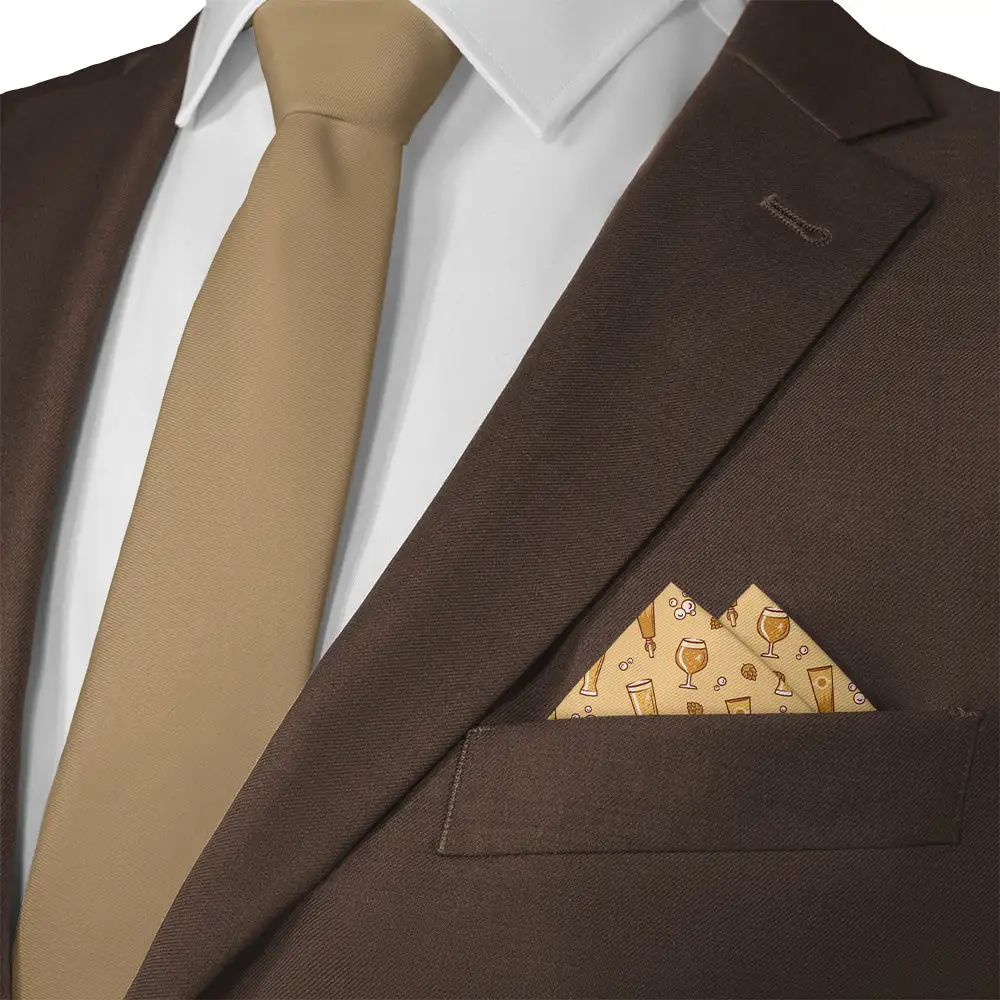 Refined Crisp Novelty Food And Drink Motif Pocket Square