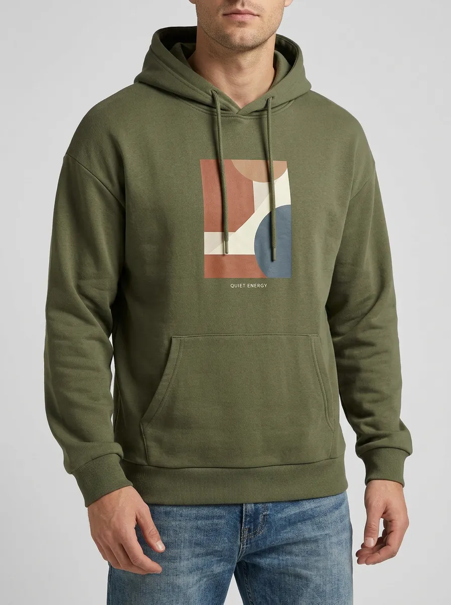 Men's Abstract Geometric Quiet Energy Print Hoodie