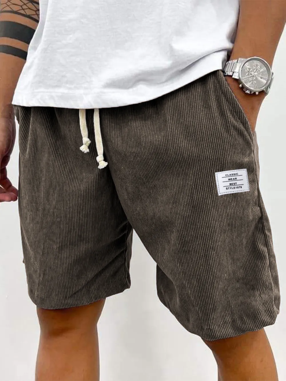 Utility Corduroy Seamed Detail Shorts