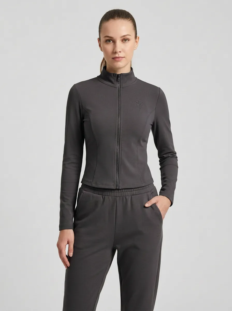 Women's Minimalist Botanical Leaf Tracksuit Set