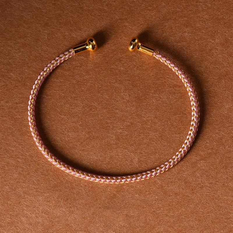 Simple Design Handmade Braid String Cuff Bracelet