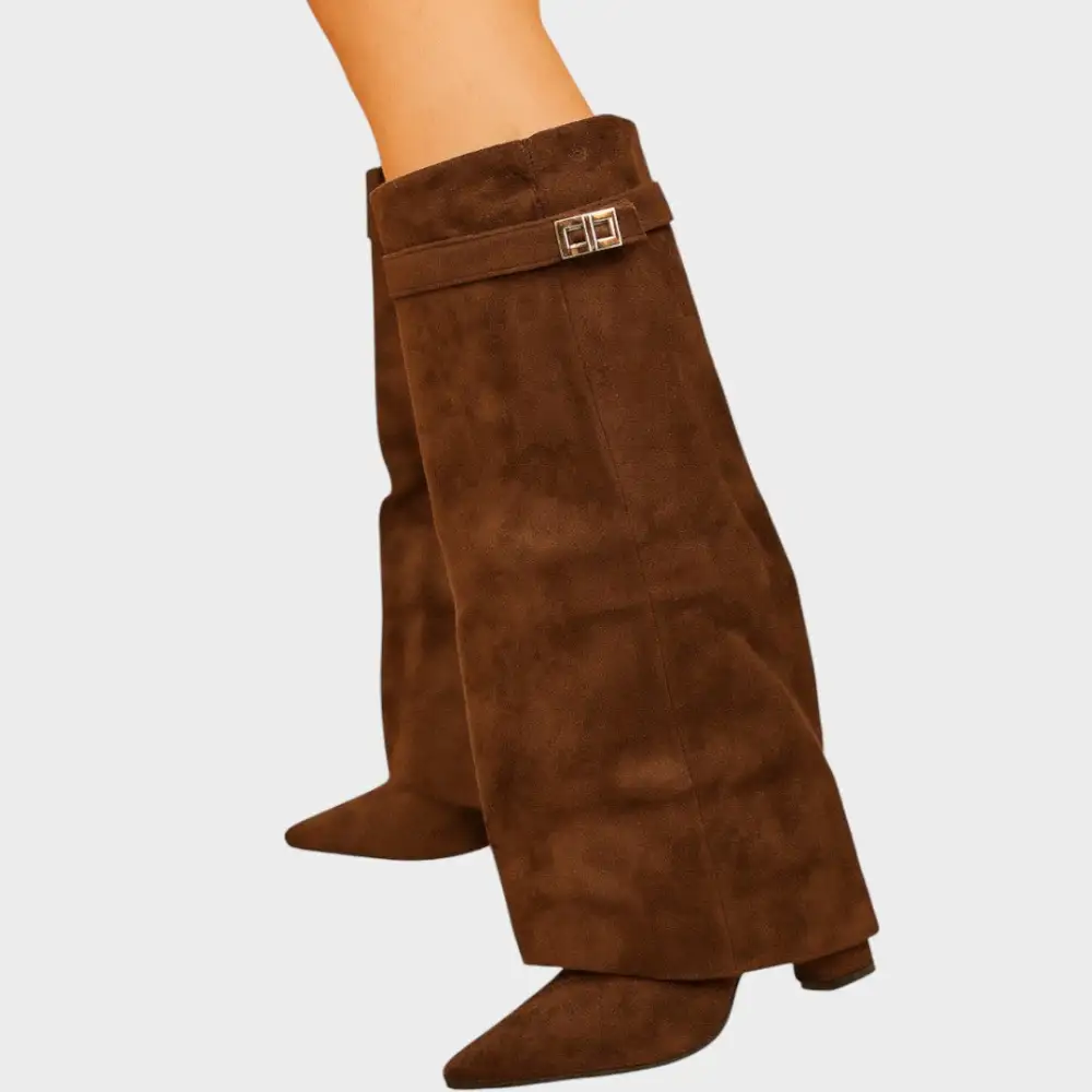 Square Toe Suede Tall Boots